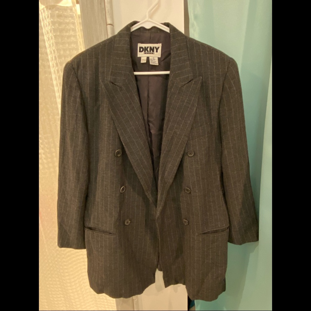 DKNY Gray Pinstripe Blazer